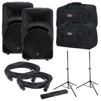 Mackie SRM450V3供电扬声器(2)与鳄鱼支架&;手提袋