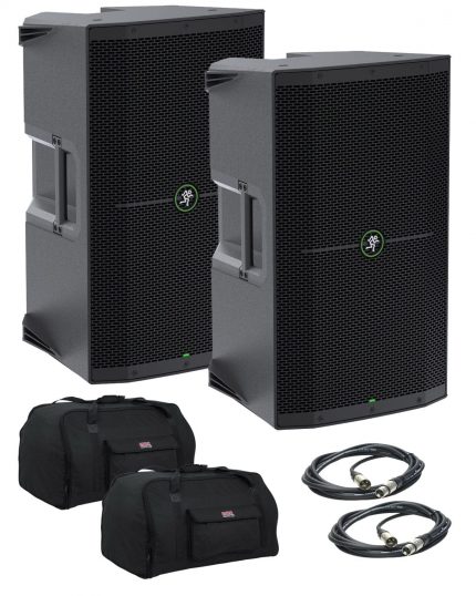 Mackie Thump215 15英寸1400瓦供电扬声器(对)与Gator GPA-Tote15扬声器包和XLR