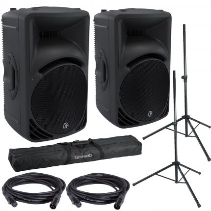 Mackie SRM450V3 12英寸电源扬声器(2)与鳄鱼支架
